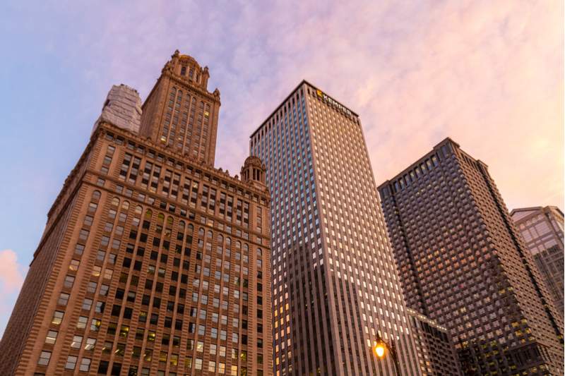 The distinctive looking Jewelers' Building in Chicago