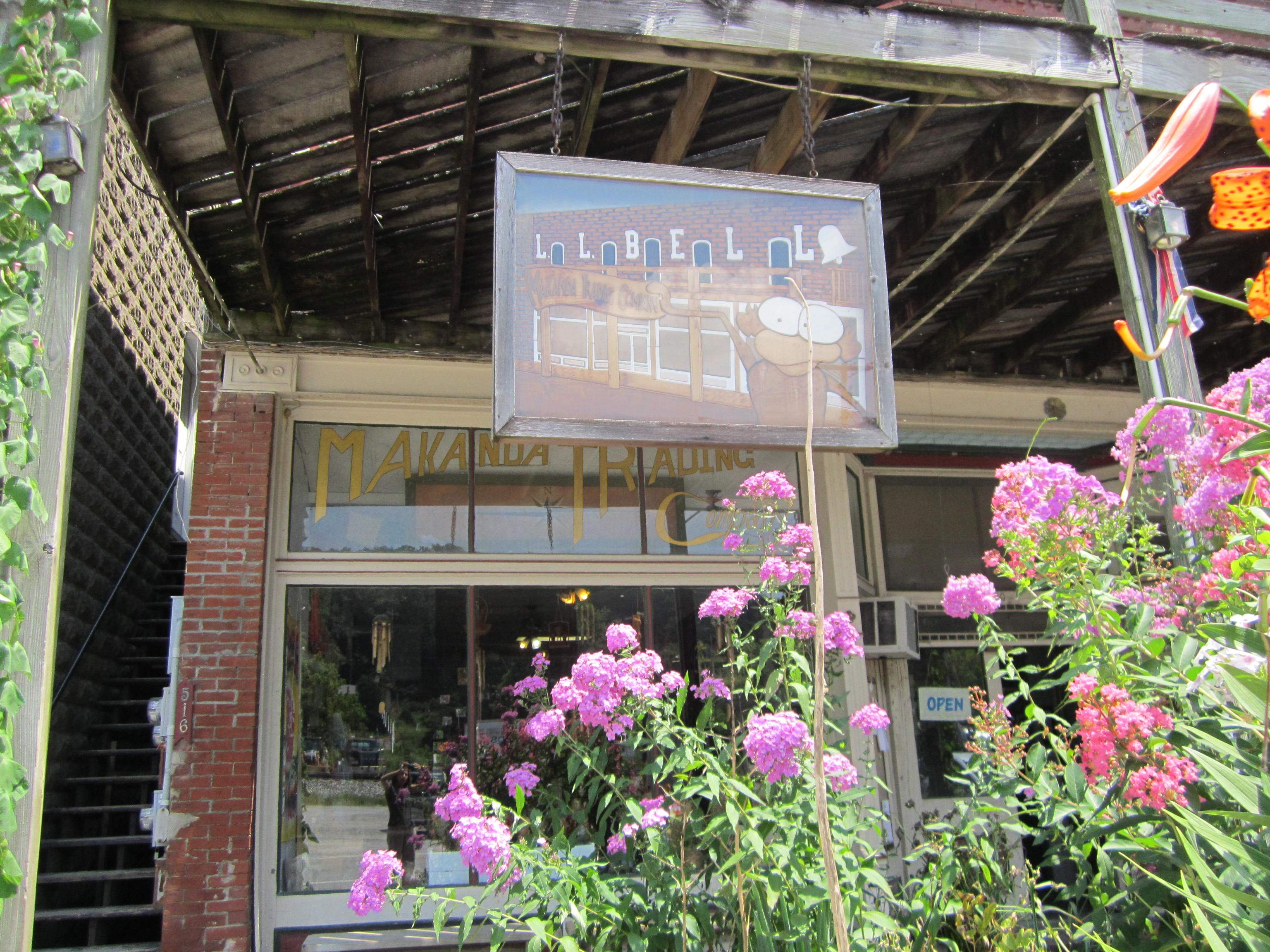 The storefront of Makanda Trading Co, on the Makanda Boardwalk