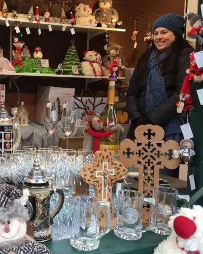 A woman browses for holiday gifts