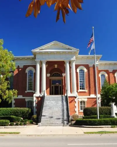 The brick exterior of the Washington Park Historic District 3rd Appellate Court Building in ottawa