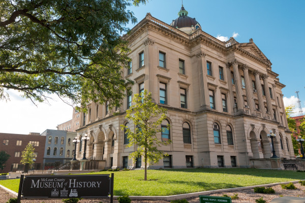 The exterior of the McLean County Museum of History