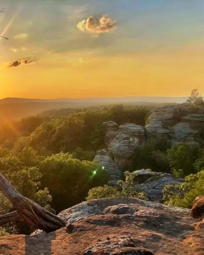 Sunset at the garden of the gods